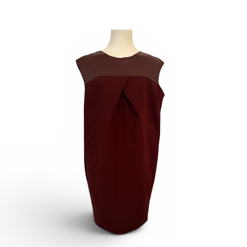 B.R. Monogram Burgundy Leather Top Dress NWT Size 2